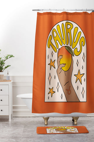 Doodle By Meg Taurus Mango Shower Curtain And Mat