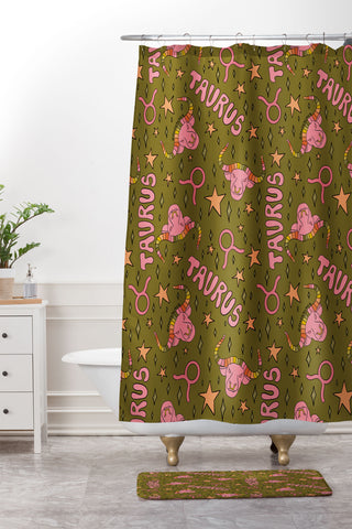Doodle By Meg Taurus Print Shower Curtain And Mat
