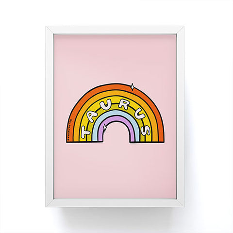 Doodle By Meg Taurus Rainbow Framed Mini Art Print