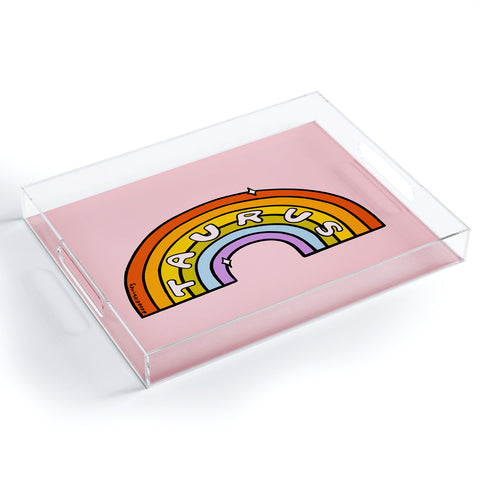 Doodle By Meg Taurus Rainbow Acrylic Tray