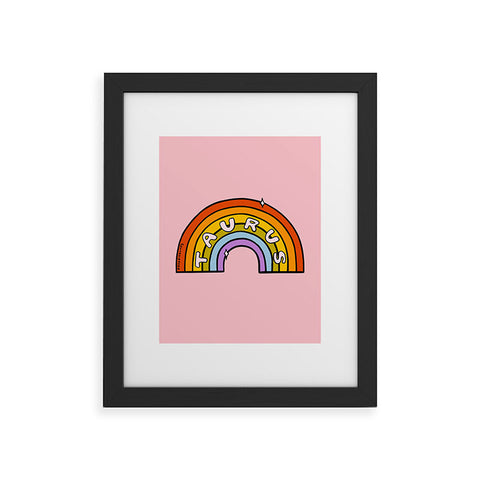 Doodle By Meg Taurus Rainbow Framed Art Print