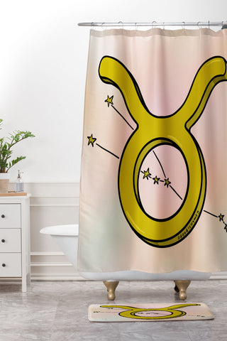 Doodle By Meg Taurus Symbol Shower Curtain And Mat