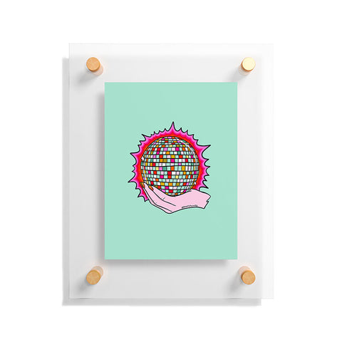Doodle By Meg The Holy Disco Ball Floating Acrylic Print