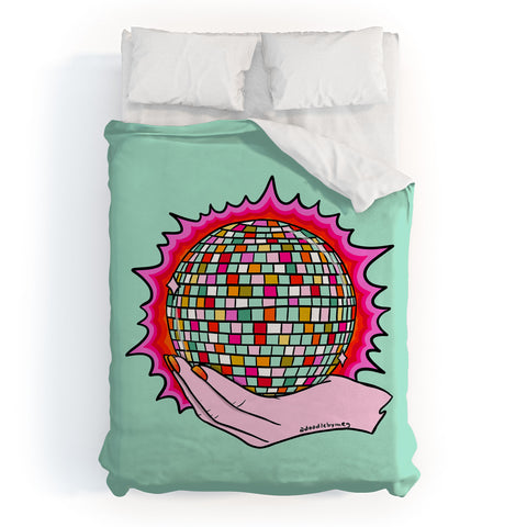 Doodle By Meg The Holy Disco Ball Duvet Cover