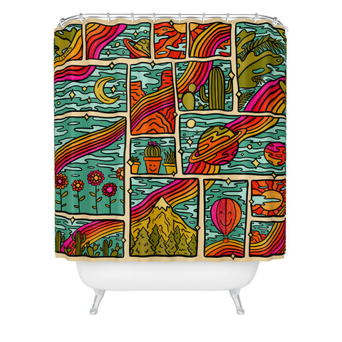 Doodle By Meg Traveling Rainbow Shower Curtain