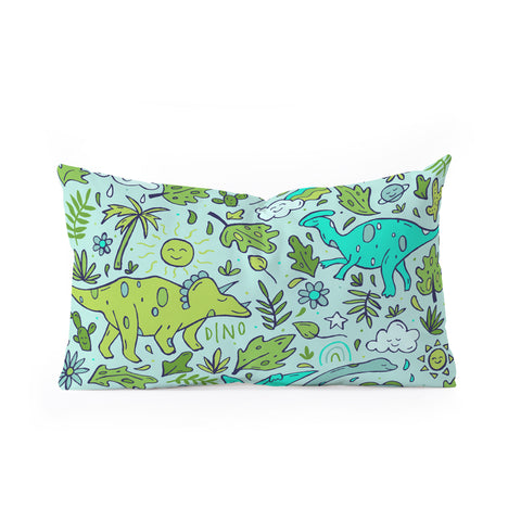 Doodle By Meg Tropical Dinos Oblong Throw Pillow