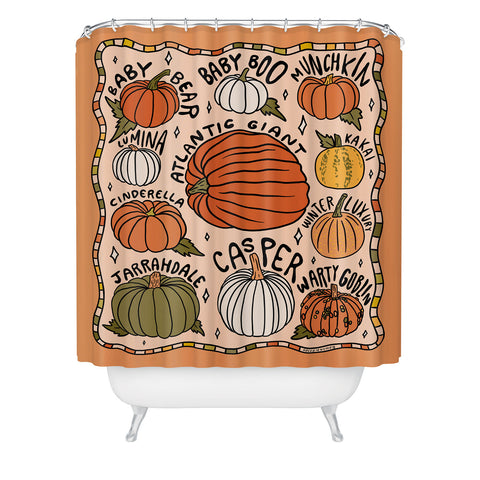 Doodle By Meg Types of Pumpkins Shower Curtain