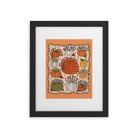 Doodle By Meg Types of Pumpkins Framed Art Print