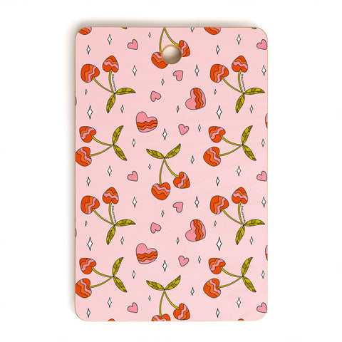 Doodle By Meg VIntage Cherry Print Cutting Board Rectangle