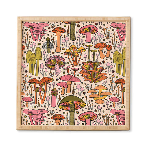 Doodle By Meg Vintage Mushroom Print Framed Wall Art