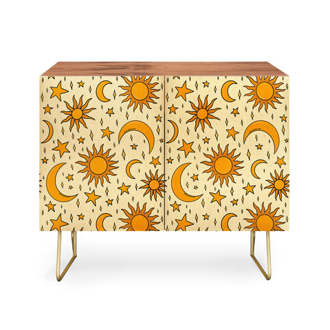Doodle By Meg Vintage Sun and Star Print Credenza