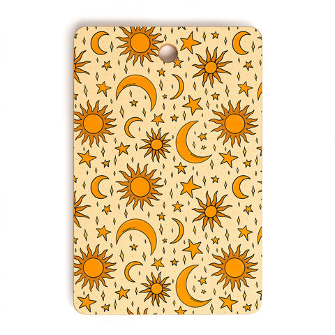 Doodle By Meg Vintage Sun and Star Print Cutting Board Rectangle