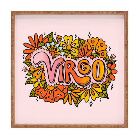 Doodle By Meg Virgo Flowers Square Tray