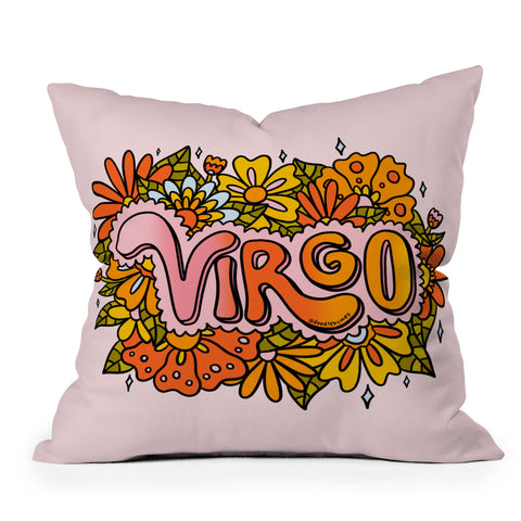 Doodle By Meg Virgo Flowers Throw Pillow