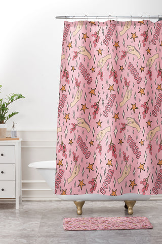 Doodle By Meg Virgo Lychee Print Shower Curtain And Mat
