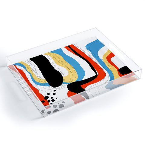DorisciciArt Abstract color shape Acrylic Tray
