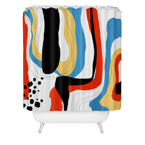 DorisciciArt Abstract color shape Shower Curtain