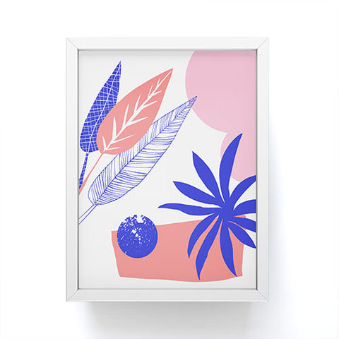 DorisciciArt Blue and pink Framed Mini Art Print
