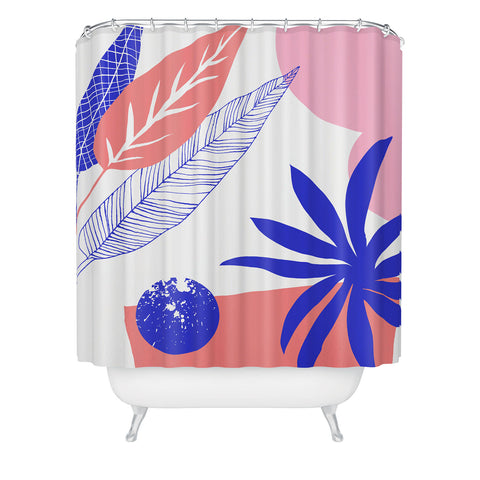 DorisciciArt Blue and pink Shower Curtain