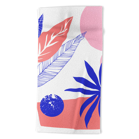 DorisciciArt Blue and pink Beach Towel