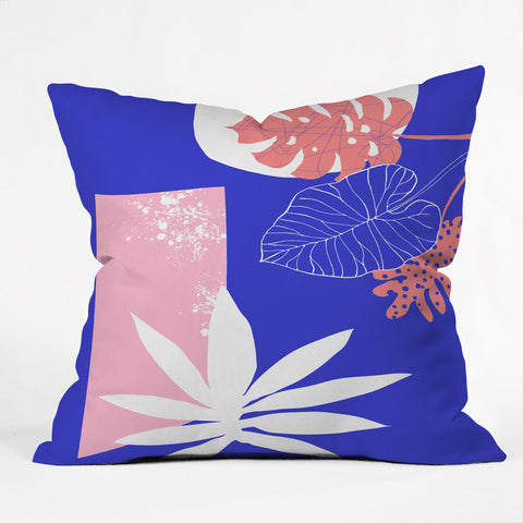 DorisciciArt pink and blue Outdoor Throw Pillow