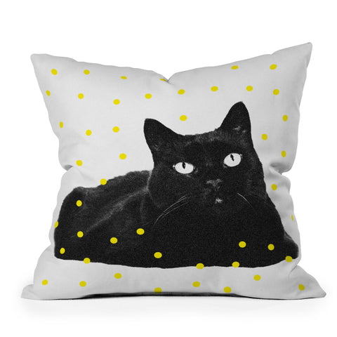 Elisabeth Fredriksson A Black Cat Throw Pillow