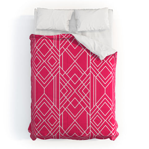 Elisabeth Fredriksson Art Deco Hot Pink Comforter