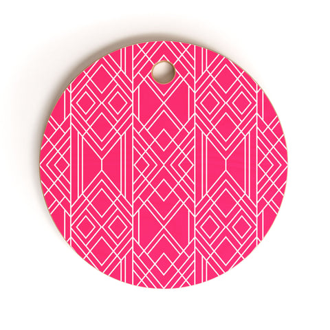 Elisabeth Fredriksson Art Deco Hot Pink Cutting Board Round