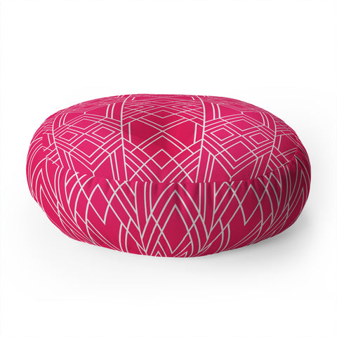 Elisabeth Fredriksson Art Deco Hot Pink Floor Pillow Round