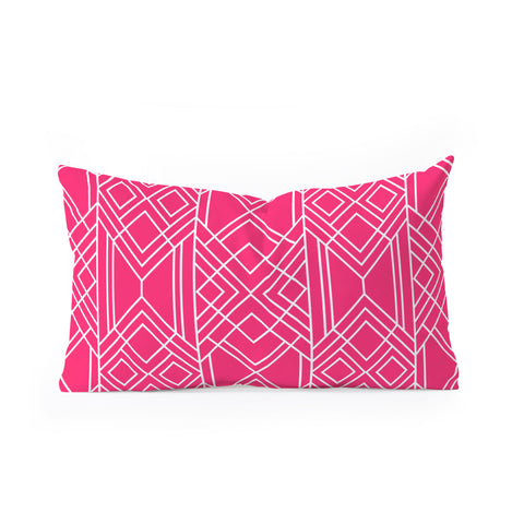 Elisabeth Fredriksson Art Deco Hot Pink Oblong Throw Pillow