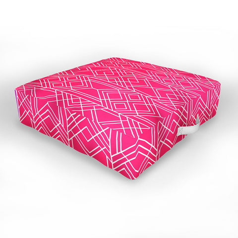 Elisabeth Fredriksson Art Deco Hot Pink Outdoor Floor Cushion