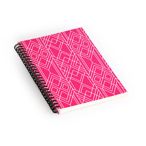 Elisabeth Fredriksson Art Deco Hot Pink Spiral Notebook
