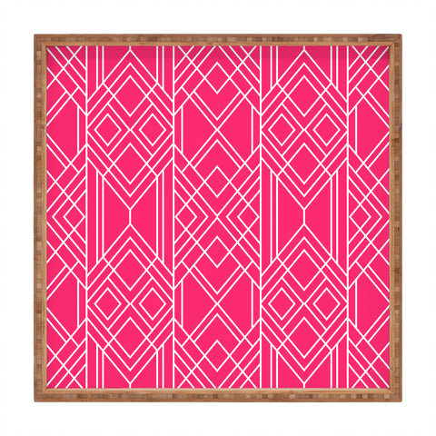 Elisabeth Fredriksson Art Deco Hot Pink Square Tray