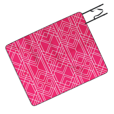 Elisabeth Fredriksson Art Deco Hot Pink Picnic Blanket