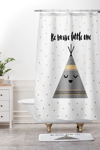 Elisabeth Fredriksson Be Brave Little One Shower Curtain And Mat