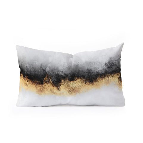 Elisabeth Fredriksson Black And Gold Sky Oblong Throw Pillow