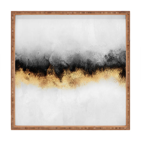 Elisabeth Fredriksson Black And Gold Sky Square Tray