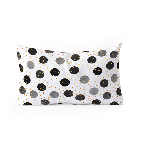 Elisabeth Fredriksson Black Dots and Confetti Oblong Throw Pillow
