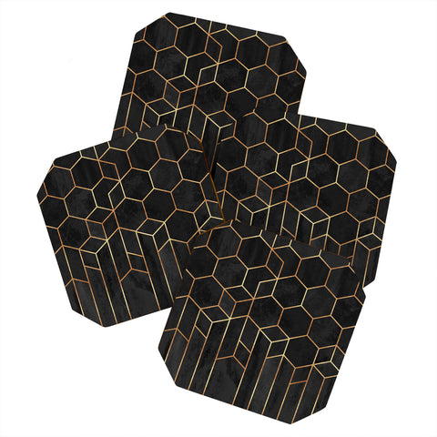 Elisabeth Fredriksson Black Hexagons Coaster Set