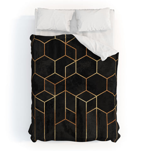 Elisabeth Fredriksson Black Hexagons Duvet Cover