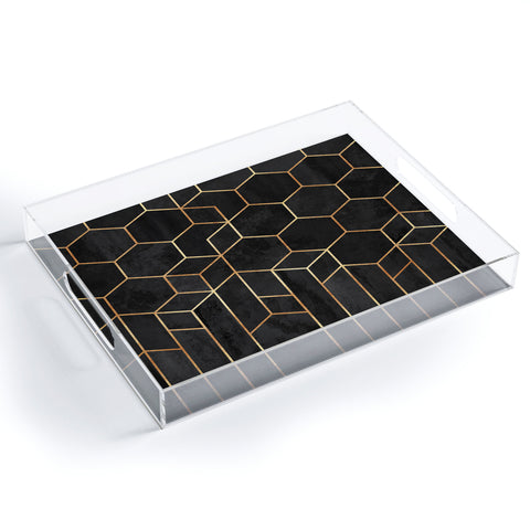 Elisabeth Fredriksson Black Hexagons Acrylic Tray