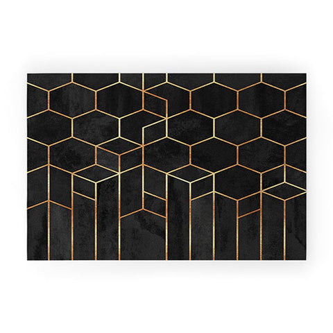 Elisabeth Fredriksson Black Hexagons Welcome Mat