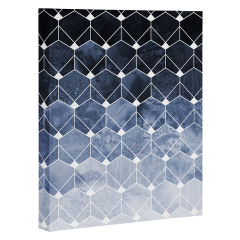 Elisabeth Fredriksson Blue Hexagons And Diamonds Art Canvas