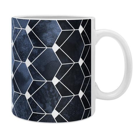 Elisabeth Fredriksson Blue Hexagons And Diamonds Coffee Mug
