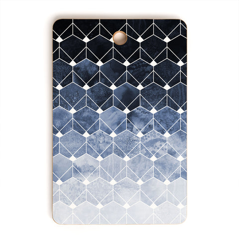 Elisabeth Fredriksson Blue Hexagons And Diamonds Cutting Board Rectangle