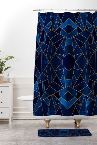 Elisabeth Fredriksson Blue Mosaic Sun Shower Curtain And Mat