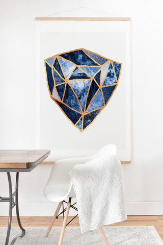 Elisabeth Fredriksson Blue Rock Art Print And Hanger