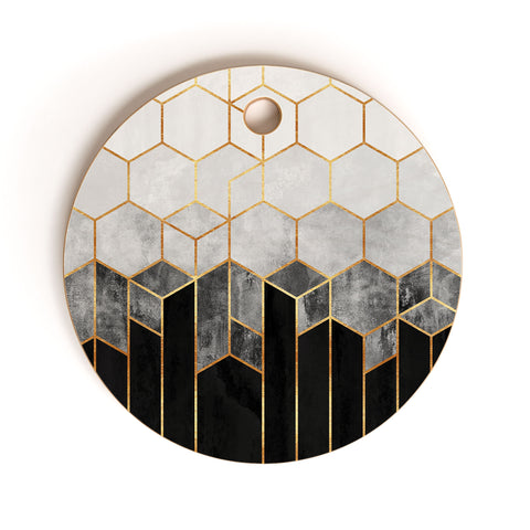 Elisabeth Fredriksson Charcoal Hexagons Cutting Board Round