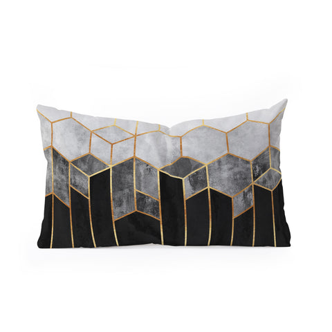 Elisabeth Fredriksson Charcoal Hexagons Oblong Throw Pillow