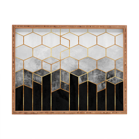 Elisabeth Fredriksson Charcoal Hexagons Rectangular Tray